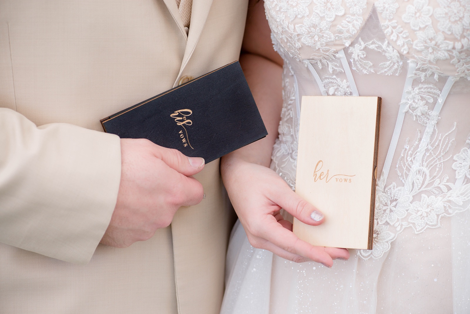 Bride and groom vow books